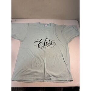 Elvis Single Stitch Cal Cru T-Shirt Blue Medium Presley VTG 80's